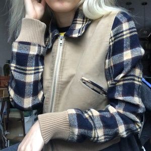 UO Pins + Needles plaid zip jacket